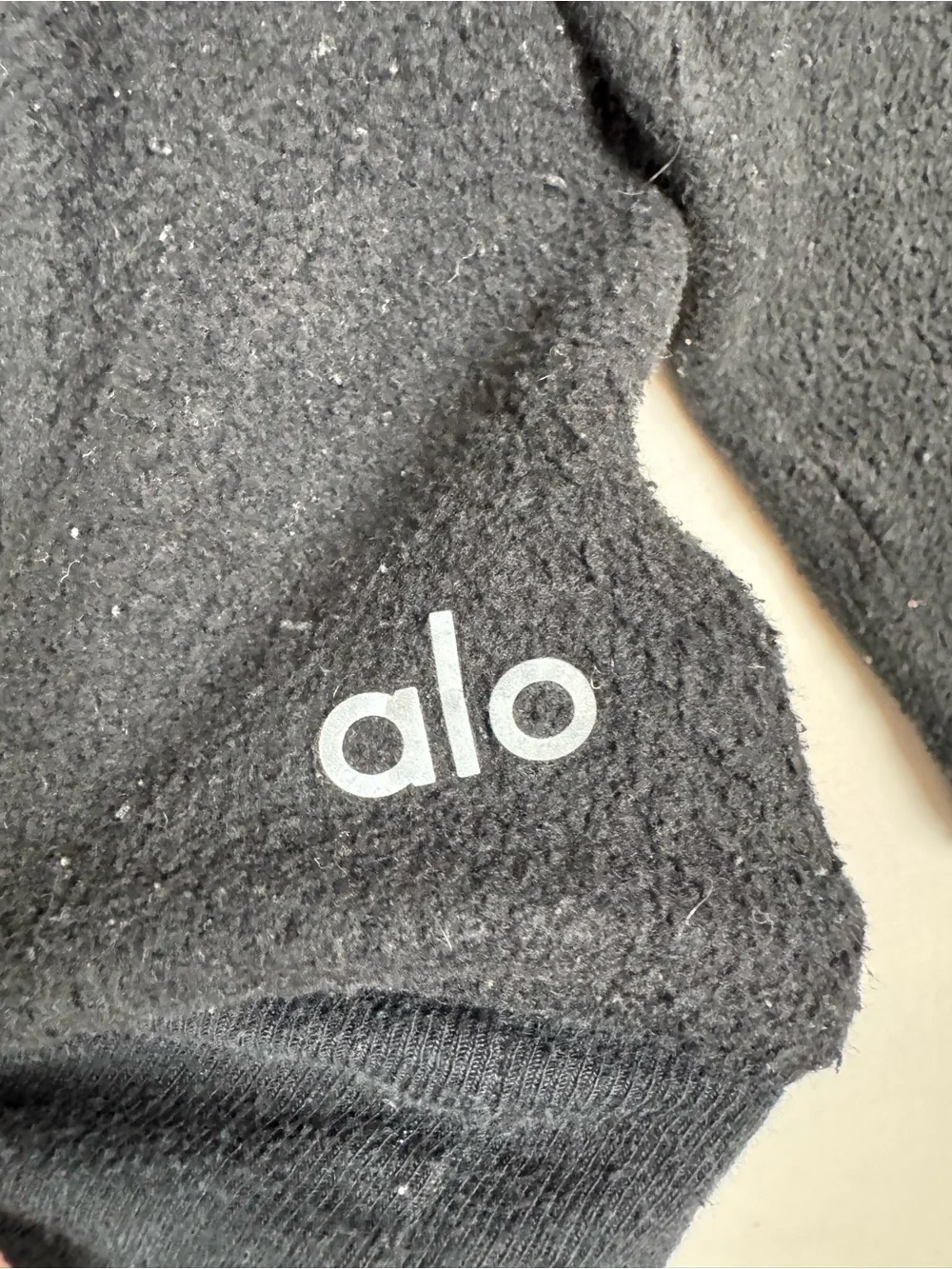 ALO Yoga Fleece Hooded Pullover Sweater Black Women's M
